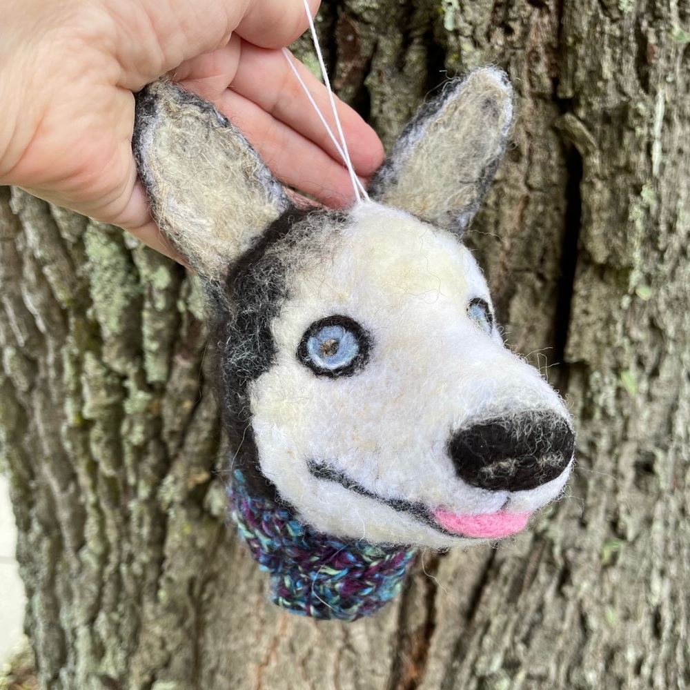 Hand crafted Custom order pet needle felted dog artisan one of a kind ornament - Picture 8 of 15